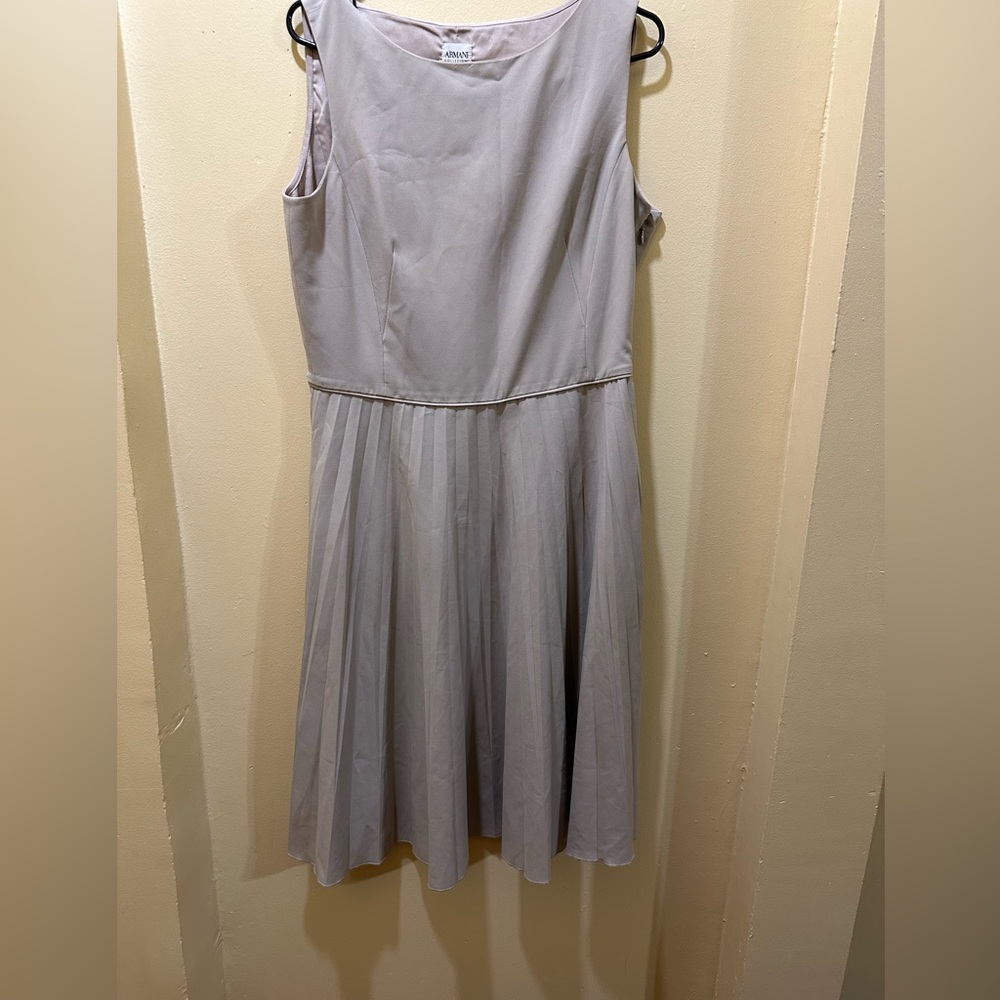 ARMANI COLLEZIONI Cream Polyester Sleeveless Fit & Flare Dress 8